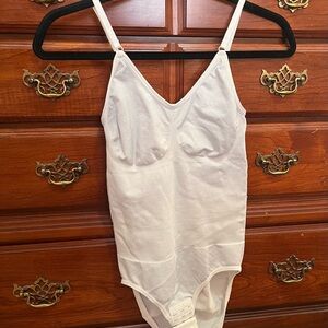 White Bodysuit with Adjustable Straps L
